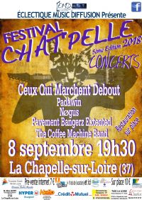 Festival Chat'Pelle - 5ème édition. Le samedi 8 septembre 2018 à La Chapelle sur Loire. Indre-et-loire.  19H30